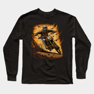 Skeleton riding a motorcycle Long Sleeve T-Shirt